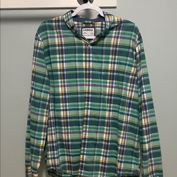 Express Other - Express Green Plaid Men's Shirt